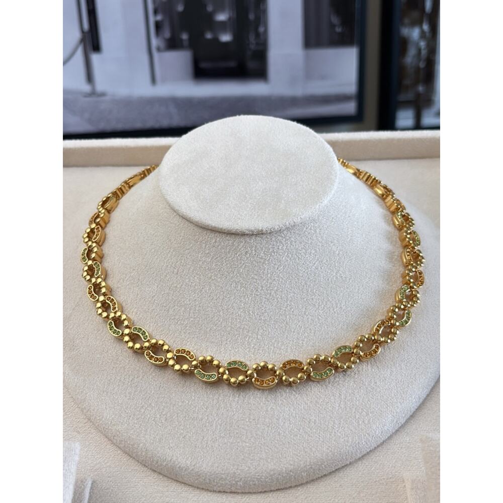 Nina Ricci Gold Plated Necklace with Swarovski Crystals - 16-17"